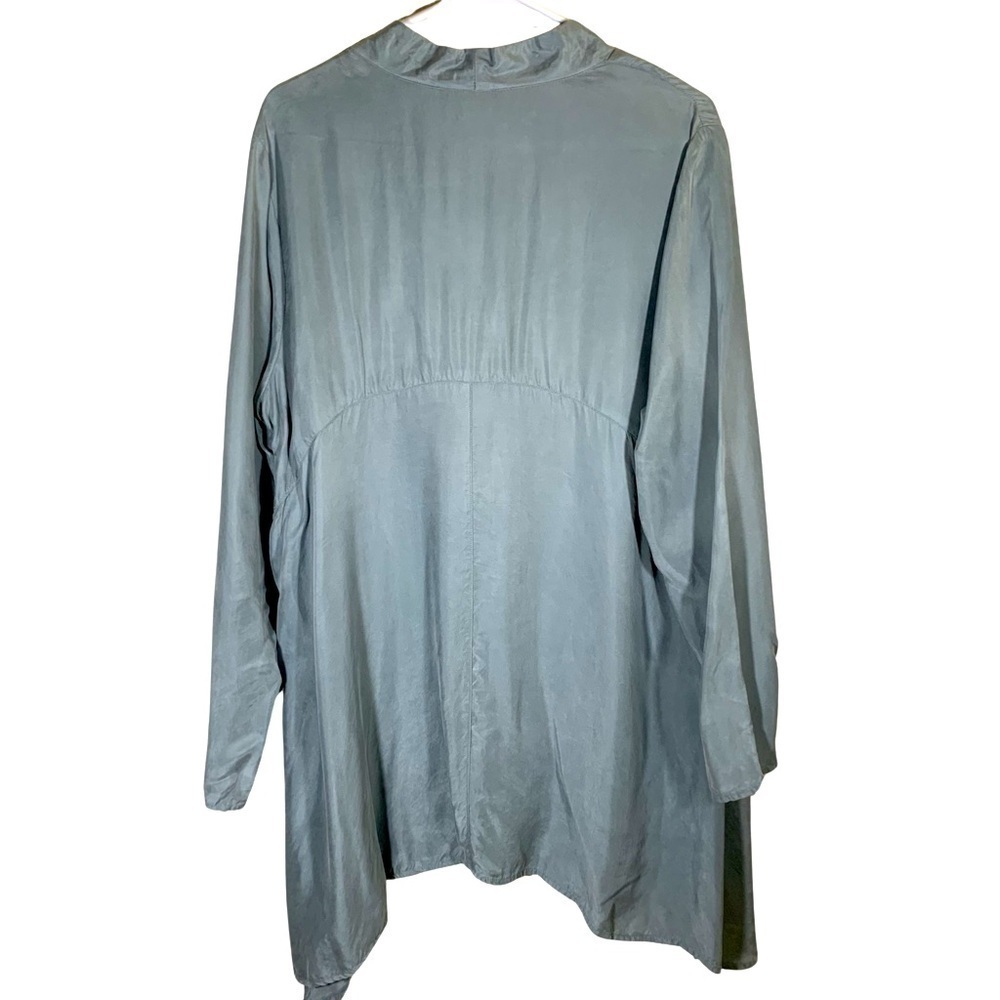 Soft Surroundings Laurel Button Down Green/Blue T… - image 2